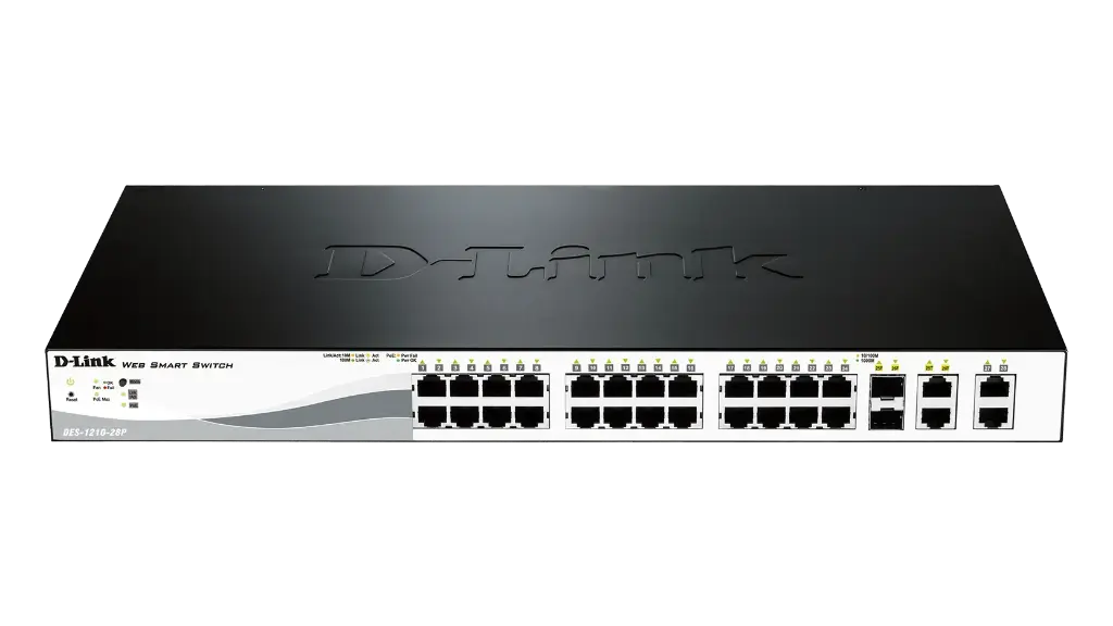 24-Port 10/100Base-T PoE Smart Switch +2G + 2COMBO 