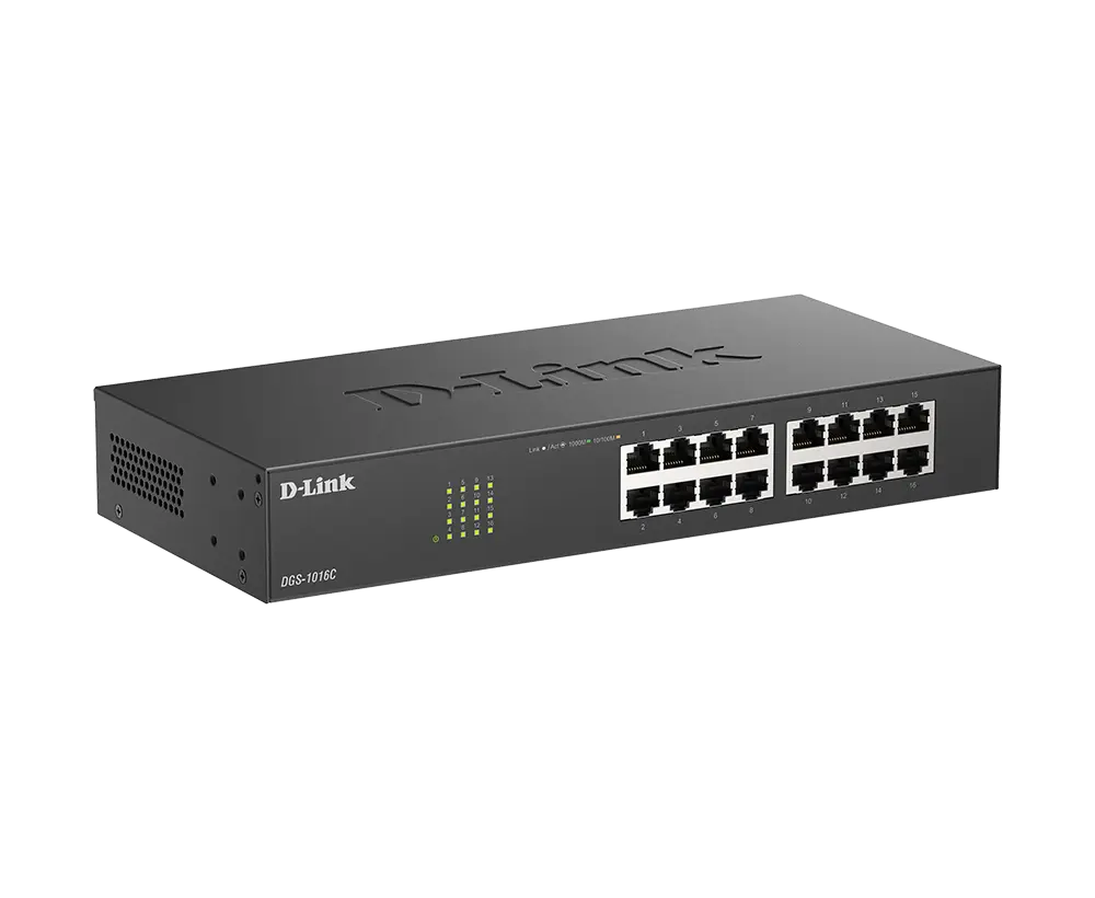 16 port 10/100/1000Base-T unmanaged RACK