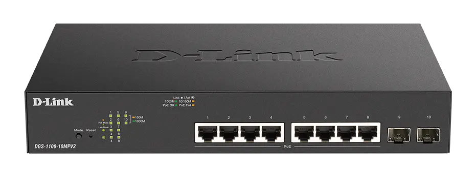 8 port 10/100/1000Mbps PoE Easy Smart green switch