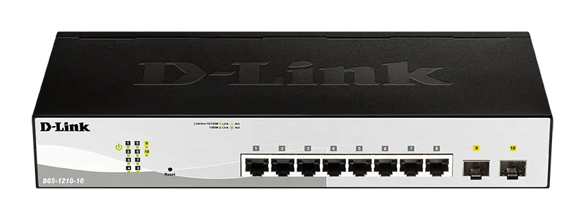 8 Port 10/100/1000Base-T ports + 2 SFP ports 