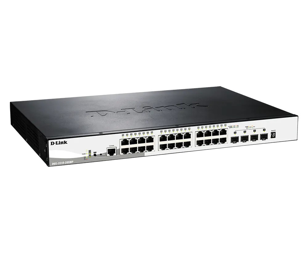 24 10/100/1000BASE-T PoE ports + 2 10G BASE-T + 4 