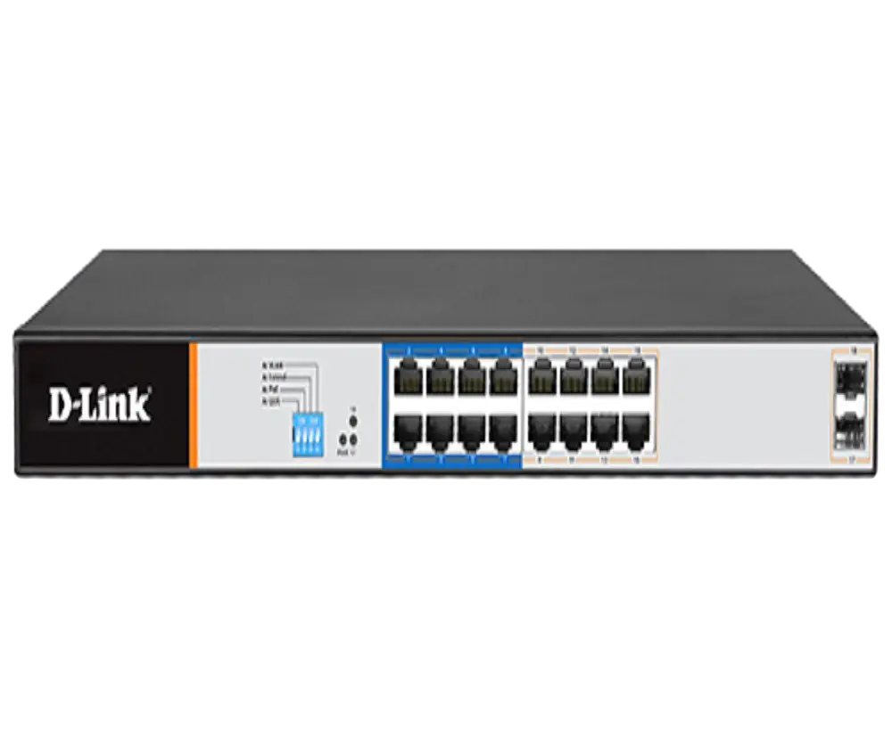 16-port 10/100/1000Base-T POE 250m PoE+ SMART 2SFP 
