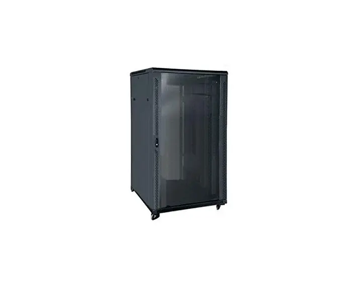 Armoire 24U 600x800 Porte vitré Chassis sur 4 roues 
