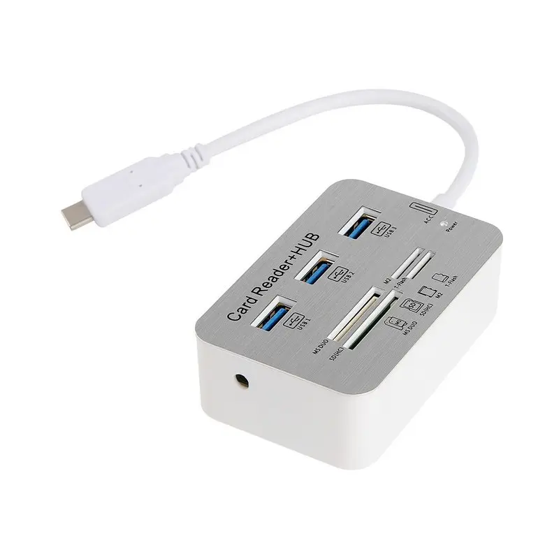 HUB USB 3,0 TYPE C+LECTEUR DE CARTE