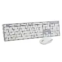 CLASSY COMBO CLAVIER / SOURIS SANS FIL NOIR + BLANC