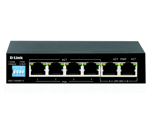 [DES-F1006P-E/E] 6-port 10/100Base-T WITH  4 PoE PORTSRange 250m 