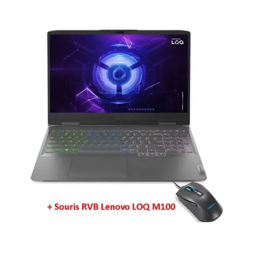 [83LK006SFG] LENOVO LOQ I5-12450HX_16G_512 SSD_RTX2050-4G_15.6''FHD-IPS144_FD_Gris_Souris_2ans 