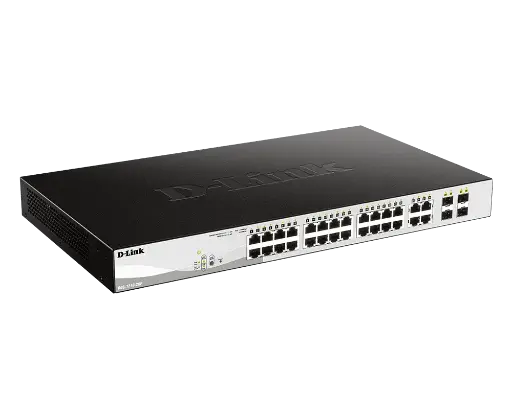 [DGS-1210-28MP] 24-Port 10/100/1000BaseT PoE + 4 SFP ports 370W