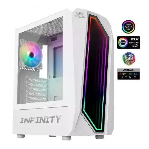 [8201WT] SOG BOITIER INFINITY RGB WHITE ATX GAMING ARGB