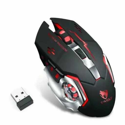 [T-WOLF Q13] Souris Gaming sans Fil Rechargeable T-WOLF Q130 Noir