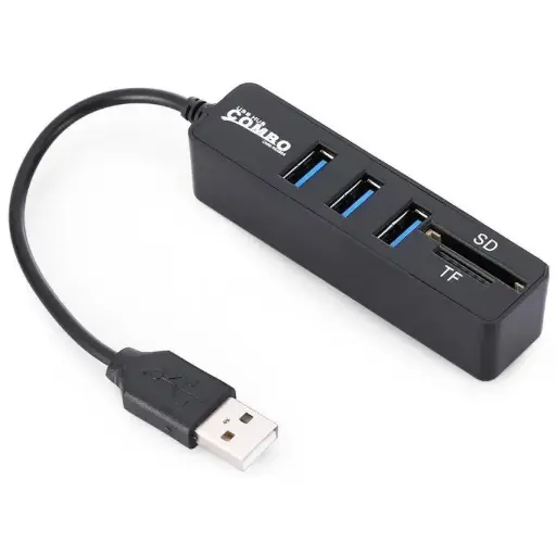 HUB USB 2,0+LECTEUR DE CARTE 