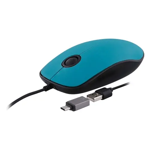 [MUSUNSETBL] SOURIS FILAIRE USB-A & USB-C SUNSET BLEU + NOIR + ROUGE
