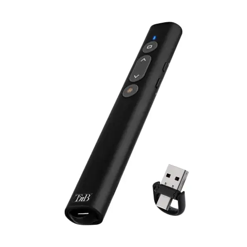 [LASEREMOTE2] LASER DE PRESENTATION RECHARGEABLE USB-A & USB-C NOIR